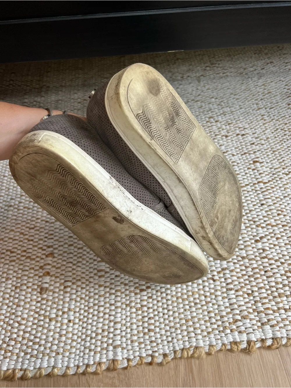 Steve Madden Taupe Perforated Suede Slip-On Loafers